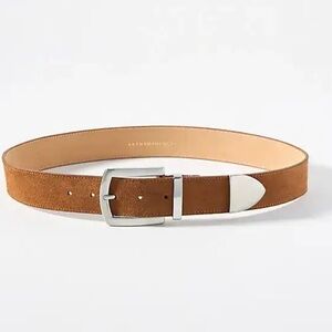 Anthropologie Tan Suede Belt with Silver Buckle